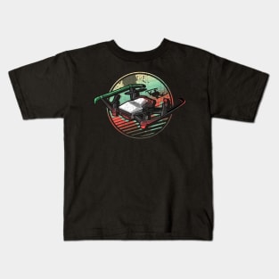 Retro Quadcopter Drone Pilot Vintage Flying Kids T-Shirt